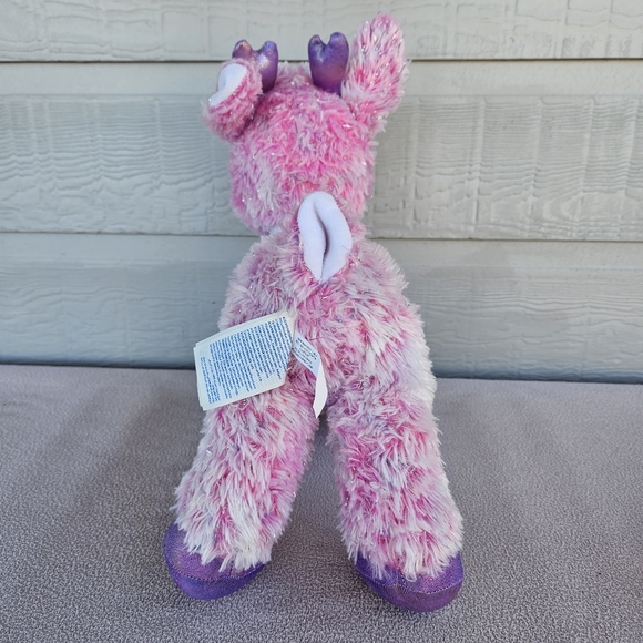 Build a Bear Workshop Twinkle the Reindeer Plush 15" Pink Sparkle BAB Food Bowl - Picture 3 of 10